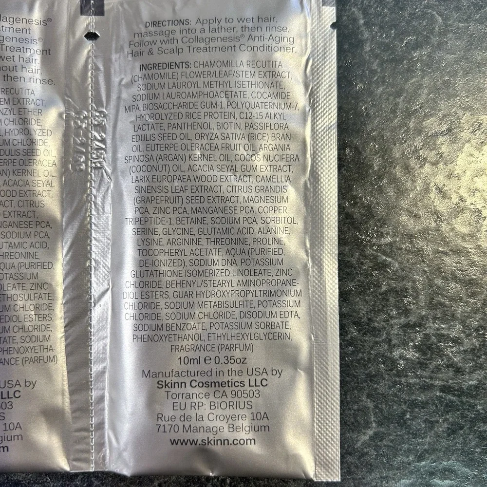 NEW Collagenesis By Skinn Anti Aging Shampoo & Conditioner‎ 4 Total Packets